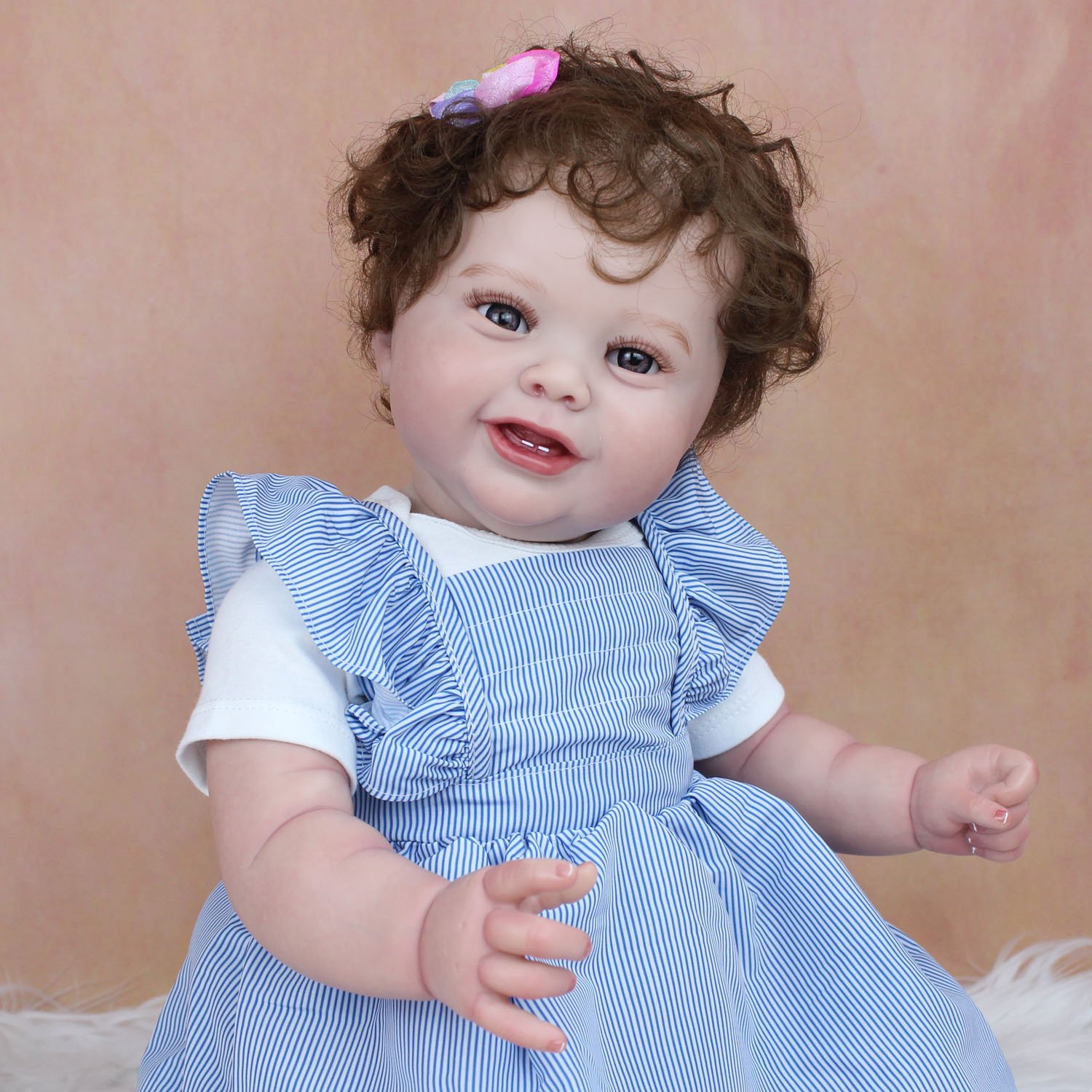 3D Skin Soft Silicone Reborn Baby For Girl Realistic 60 CM Smiling Princess... product image