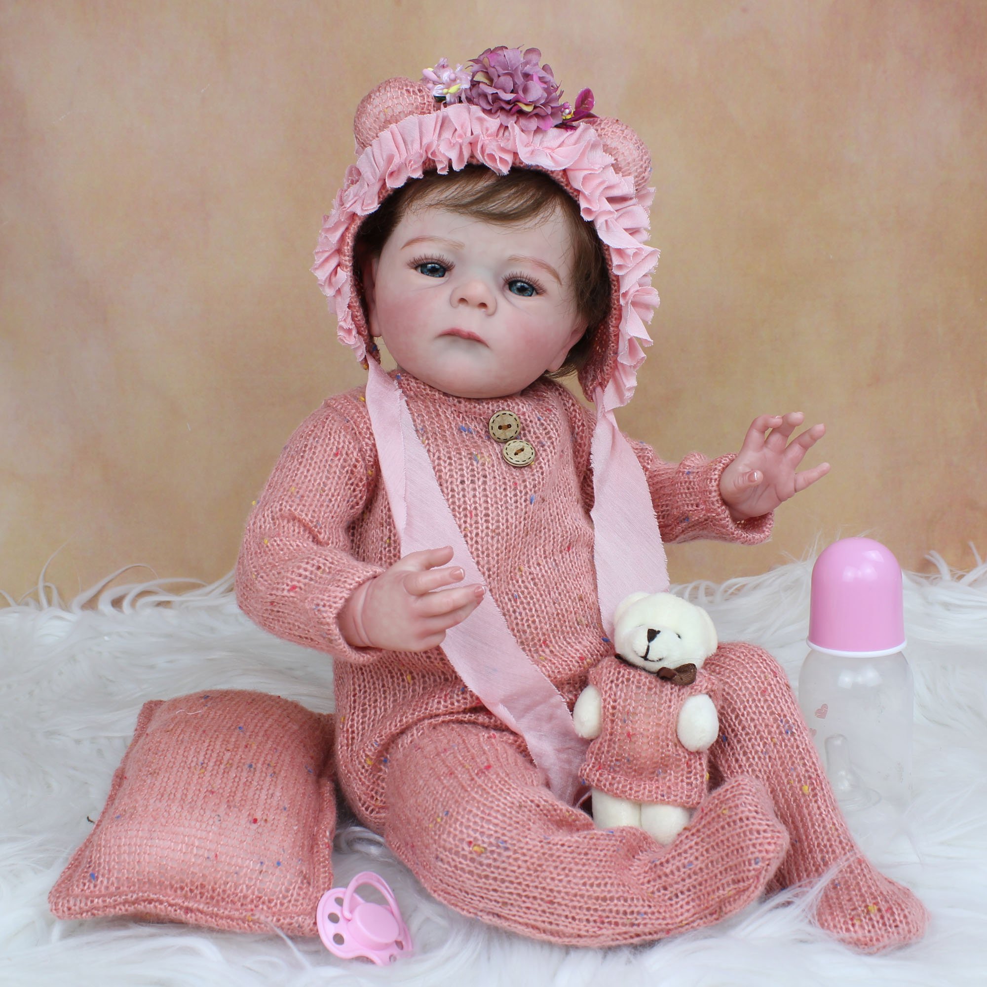 Reborn Baby Dolls Girls 3D Skin Tone Visible Veins Soft Silicone Reborn Dol... product image