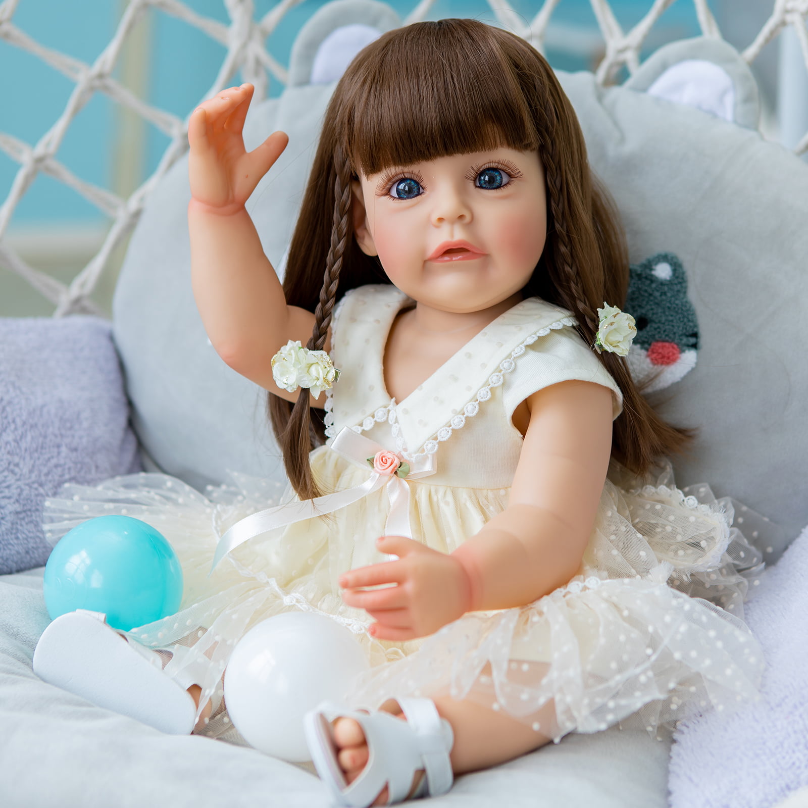 Reborn Toddler doll Sue-Sue Full body Silicone Reborn Baby Girl Hand-detail... product image