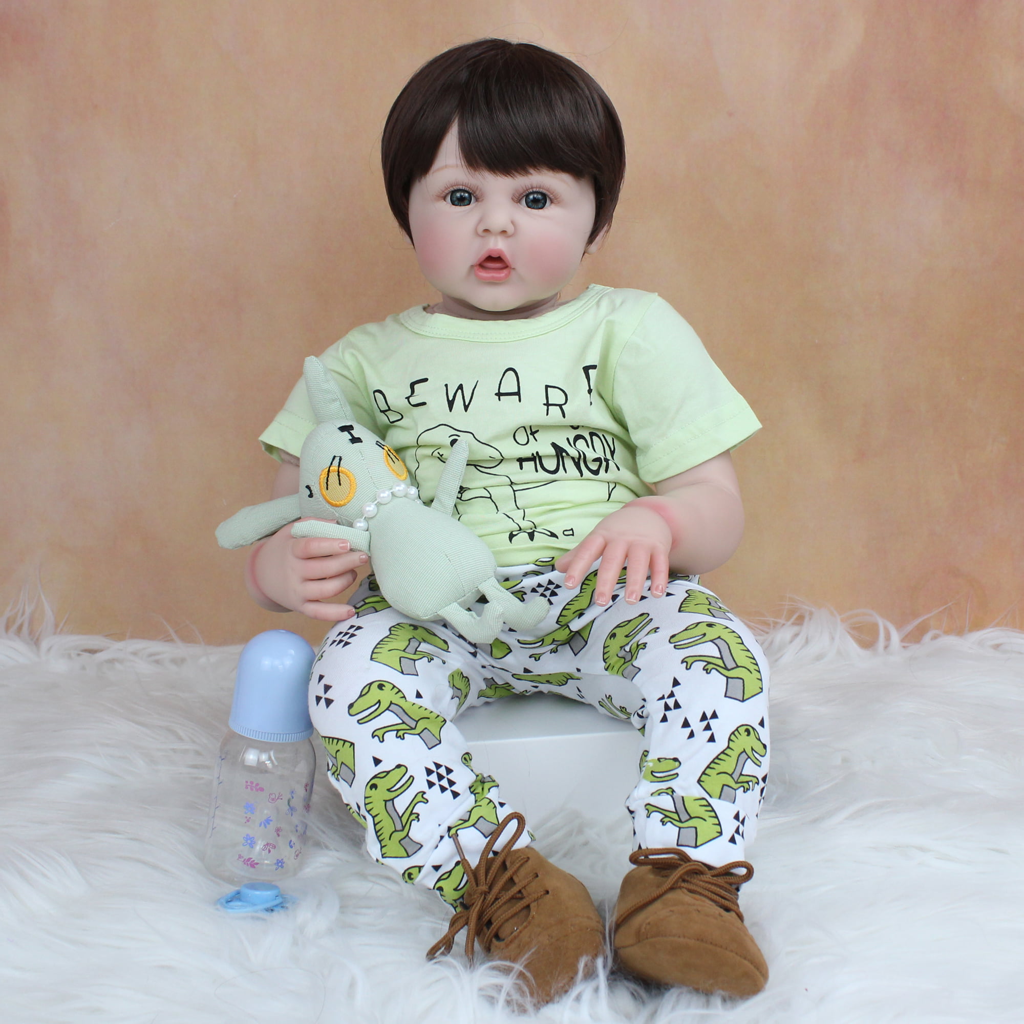 Reborn Baby Dolls Silicone Toy For Girl 24 Inch Cloth Body Big Baby Lovely ... product image